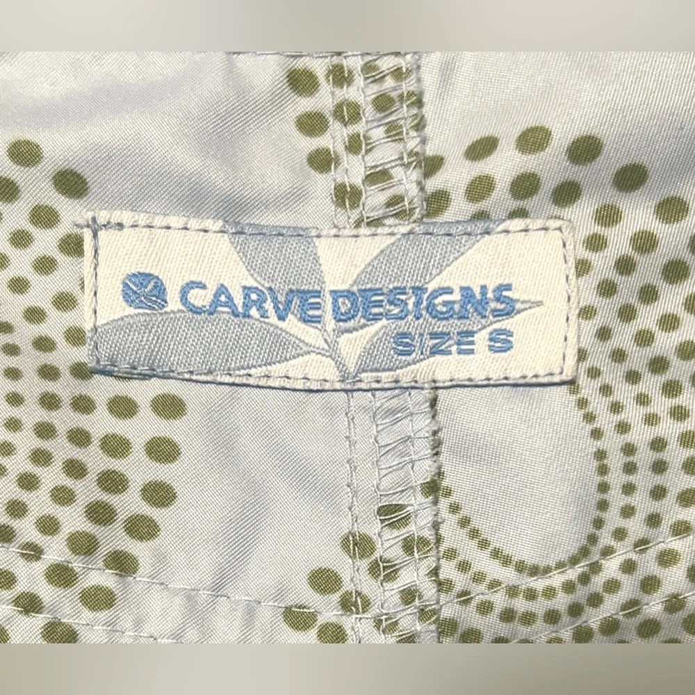 Carve Designs Women’s Baby Blue & Olive Patterned Board Shorts! Sz S! Very Cute! - Picture 2 of 4